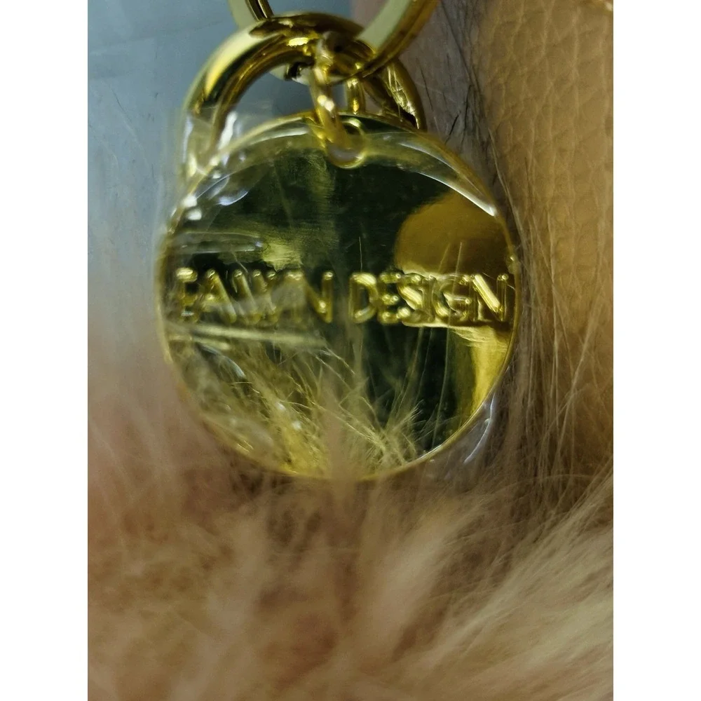 Fawn Design blush pink diaper bag  gold hardware Puff Ball Bag Charm